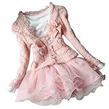 （ワボーズ） Waboats子供ドレス 女の子ドレス ガールズワンピース 蝶ネクタイ フラワードレス　可愛い 花柄 発表会 結婚式 入園式 演奏会　パーティー 秋冬 可愛い ベビー 子供 ノースリーブ