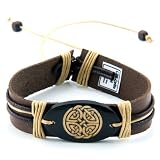 Leather Bracelet with Celtic Knot