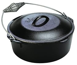 Lodge Logic 7-Quart Dutch Oven with Spiral Handle Bail and Iron Cover