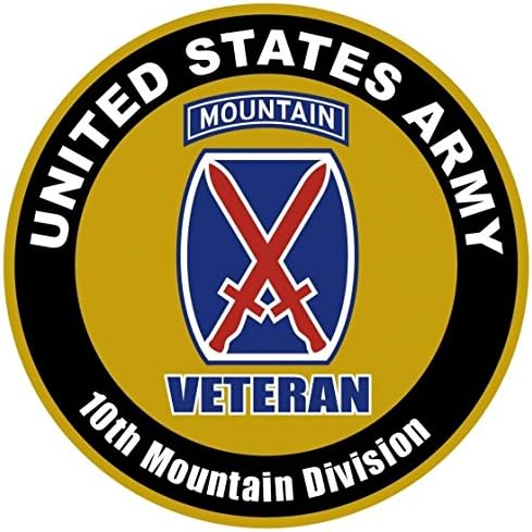 1 Set First Impression Fashionable US Army Veteran 10th Mountain Division Sticker Sign Bumper Home Military Size 8" x 8"