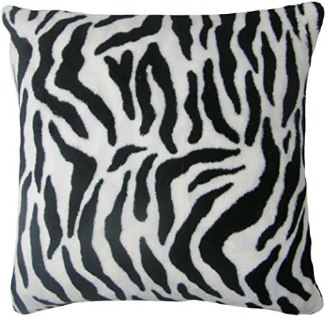 SUPERSOFT FLEECE BLACK WHITE ZEBRA SCATTER CUSHION COVER PILLOW CASE SHAM 22" - 55CM