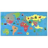 kids and infants educational toys item: Foam World Map Floor Puzzle