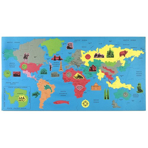 Childrens Toyshop  Toys : Foam World Map Floor Puzzle