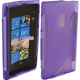 WalkNTalkOnline - Nokia Lumia 800 Purple 'S' Wave Hydro Gel Protective Case