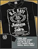 7.62 DESIGN SOLD BY THE SUPPLY SERGEANT - T313 Navy Fighting Spirit T-Shirt - Black