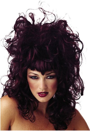 Black and Burgundy Nightmare Vampiress Wig Adult