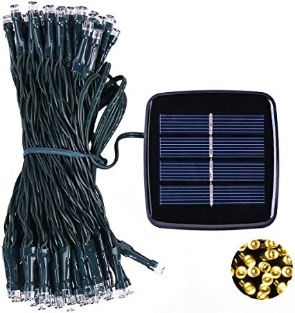 KMnight Solar Powered LED String Light, Ambiance Lighting, 12m 100 LED Solar String Fairy Lights for Outdoor, Gardens, Homes, Christmas Party (Warm Color Led)