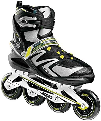 Roces Men's Skin Inline Skates, Black/Silver/Yellow, US 8
