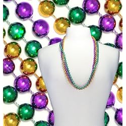 33 in 7mm Round Mardi Gras Beads Case
