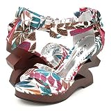 51bK1OuRYqL. SL160  Wild Rose Zayne03 Wedges Fuchsia Multi