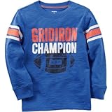 カーターズ Carter's/ ロングスリーブグリットアイアンチャンピオングラフィックティ ブルー トップス長袖Tシャツ 3ヶ月【並行輸入】