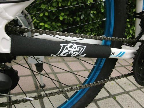 JSZ Pack of 2 Black Cycling Bike Bicycle Chain Stay Protector Nylon Pad Pair