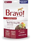 BRAVO 294122 Freeze Dried Beef Hot Training Treat Food for Dogs, 4-Ounce