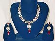 Victorian Green and Red Necklace Jewelry Set Indian Gift Idea