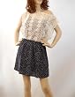Sexy Unique White Lace Dress Top Navy Dot Skirt