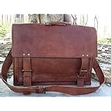 HandMadeCart  18 Inch Michigan Mens Leather Briefcase  18 Inch Michigan Mens Leather Messanger Baag