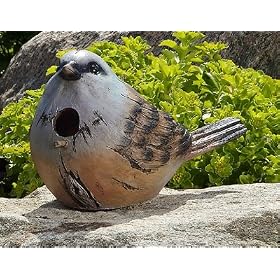 CHICKADEE bird Hanging BIRDHOUSES garden decor ACCENT from Animal Houses