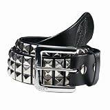 Vans Mens Studded leath Belt Black/ Silver V6DWYG4 Small