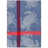 100% Cotton Crab Jacquard Dishtowel Blue 18 X 28 Set 6 by Traders and Company