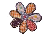 Blume 5,2 cm BÜGELBILD AUFNÄHER APPLIKATION Blumen Blüte lila orange bunt Kinder