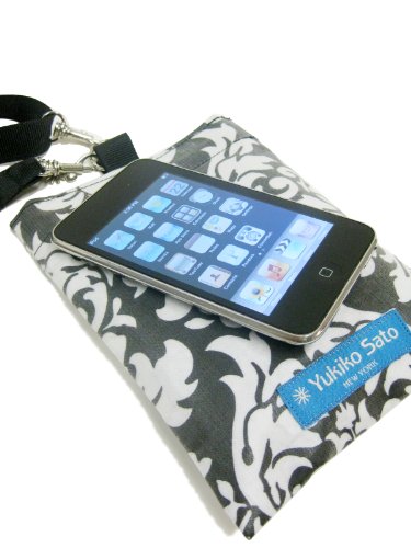 TESAGE Yukiko Sato New York, C3L & Convertible HipStrap Manhasset Black (laminated cotton), CHIBI velcro top pouch for Digital Camera, iPod, iPhone, Passport