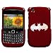 BLACKBERRY AT&T SPRINT TMOBILE VERIZON METROPCS CURVE 8520 8530 9300 9330 HARD PLASTIC DESIGN RED AND WHITE BATMAN LOGO SWAROVSKI CRYSTAL DIAMOND SNAP ON CASE COVER