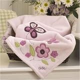 CoCaLo Sugar Plum Appliqued Sherpa Blanket