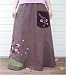 Hippie Skirts - Hemp Skirt with Cherry Tree Applique