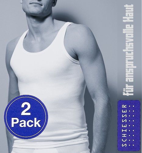 Schiesser 2 Stück ( Doppelpack ) Herren Unterhemd Sportjacke feinripp herren nebsthemd