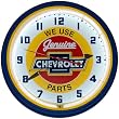 Chevy Red Center Parts Neon 20" Wall Clock Made In USA New