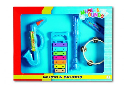 MUSIC & SOUND Instrumente-Set Xylop.,Mundh.,Flöte,Sax.Tamb.