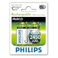 Philips Multi Life NiMH Akku C Baby 2450 mAh 2er Pack