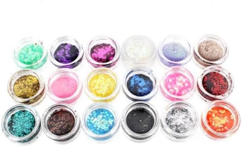 18 Colors Nail Art Star Fragment Hybrid Shiny Glitter Powder Set
