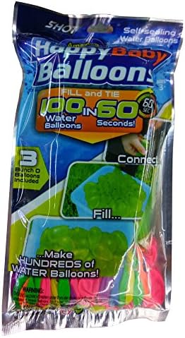 Genial Magic O Ring Water Balloons, 3 Assorted colors, 100/Pkg