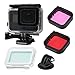 Accessories for Gopro Hero (2018) Hero7 Black Hero6 Black Hero5 Black with Underwater Waterproof Dive Protective Housing Case Bracket and Filter for GoPro (Red + Purple)