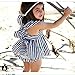 Gotd Baby Girls Sunsuit Outfit Stripe Backless Dress + Brief Infant Clothes (9M, Navy)