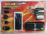 Solar battery / charger (i101) - 1250mAh rechargeable polymer solar battery (charger) for cell-phone, mp3 player, media player. With 6 USB adapters.