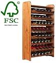 Weinregal Flaschenregal Weinschrank Vinothek f&uuml;r 56 Flaschen in Kirschbaumfarbig
