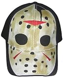 Friday The 13th Horror Movie Flex Fit Hat - Jason Mask Logo Fitted Baseball Cap