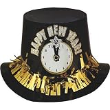 New Year Top Hat With Clock 5in