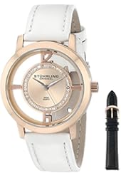 Stuhrling Original Women's 388L2.SET.03 Analog Winchester Tiara Swiss Quartz 16K Rose Gold-Plated Watch with Interchangeable Strap