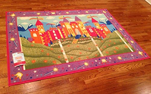 Castel Princessl Kids Area Rug 4'x6' Actual RUG Size Is 3'.11''x5'.5'' - Nice Size - Printed Area Rug with Non Skid Backing 47 Inch X 65 Inch