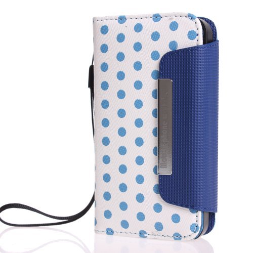Colorful Polka Dot Wallet Flip Case for iPhone 4/4S