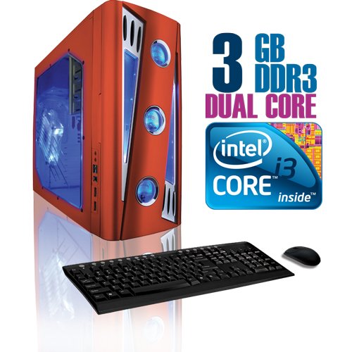 CybertronPC X-Cruiser 2 CIAN1120SRP, Red, Intel Core i3 Dual Core 2.93GHz, 3GB DDR3, 500GB Hard Drive, DVDRW w/LightScribe, Radeon HD4350, All-In-One Card Reader, 400 Watt Power Supply, Windows 7 Home Premium 32-bit, 1 Year Parts & Labor Warranty