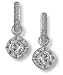 Cushion Pave Diamond Earring Charms - White Topaz - by Zasha Signature Jewelry