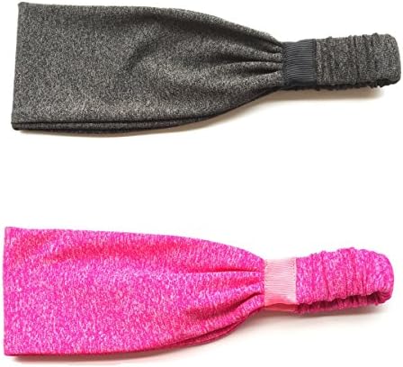 Agosti 2 Count Versatile Headband for Sports or Fashion, Running Headstrap for Yoga or Travel, Super Comfortable Rose &amp; Dark Gray