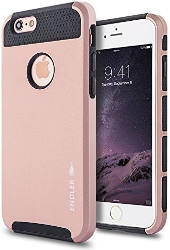 ENDLER Synergy Series hybrid Dual Layer Armor Bumper Case for Apple iPhone 6 Plus / 6s Plus - Rose Gold / Black