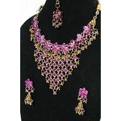 Schmuckset Bollywood Sari Collier+Ohrringe+Tika SH350