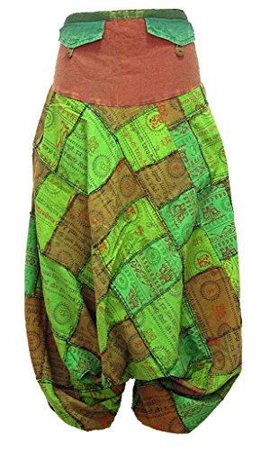 Women's Patchwork Pocket-Side Drop-Crotch Long Pants