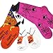 TeeHee Novelty Happy Halloween Fun Crew Socks for Women 3-Pack (Spider Web Pumpkin Ghost)